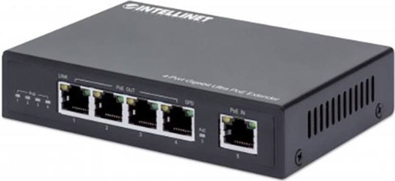 Intellinet - 4-Poorts - Netwerkextender - 100 Meter - 90W - Gigabit Ultra PoE