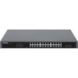 Intellinet - 24-poorts Gigabit PoE+ - Netwerkschakelaar - Zwart - 370W PoE-vermogen, 24 x RJ45, 2 x SFP