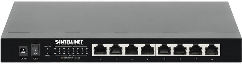 Intellinet - 8-poorts 2.5G - Netwerkschakelaar - Zwart - Ondersteunt Power over Ethernet 802.3at