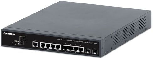 INTELLINET - 10-Port L2+ Managed PoE++ Switch - Zwart - 8x Gbit, 2x SFP, 242W PoE Budget