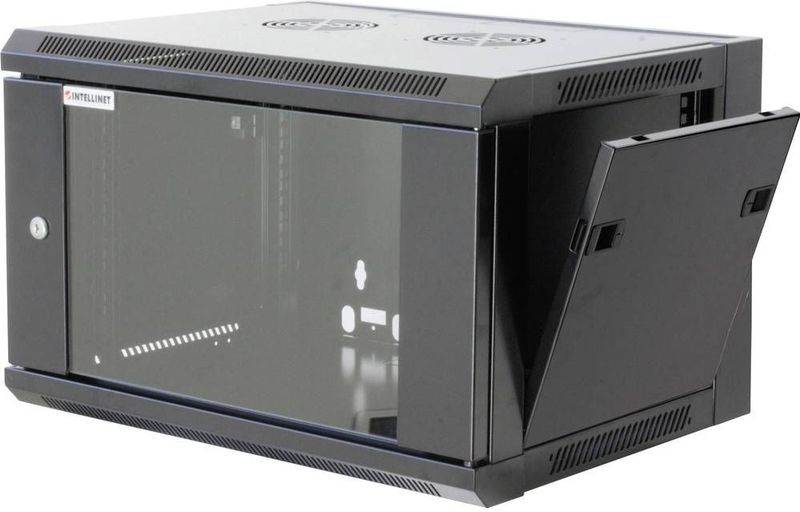 Intellinet - 711715 - Wandkast - Zwart - 19inch - 6 HE - 570 x 370 x 450 mm