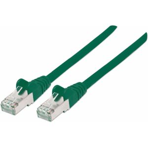 Intellinet 740715 RJ45 Netwerkkabel, patchkabel CAT 6A S/FTP 1.00 m Groen Folie afscherming, Afscherming gevlochten, Afgeschermd, Geschikt voor HDMI,