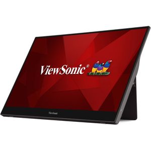 ViewSonic TD1655 computer monitor 39,6 cm (15.6 inch) 1920 x 1080 Pixels Full HD LED Touchscreen Multi-gebruiker Zwart, Zilver