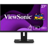 Viewsonic VG2756-4K 68,6 cm (27 inch) kantoormonitor (4K UHD, IPS-paneel, HDMI, DP, RJ45 Ethernet, USB C, in hoogte verstelbaar, luidspreker, Eye-Care, 4 jaar omruilservice) zwart