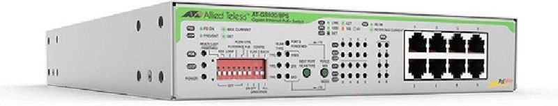 Allied Telesis AT-GS920/8PS-50 Managed Gigabit Ethernet (10/100/1000) Power over Ethernet (PoE) 1U Grijs