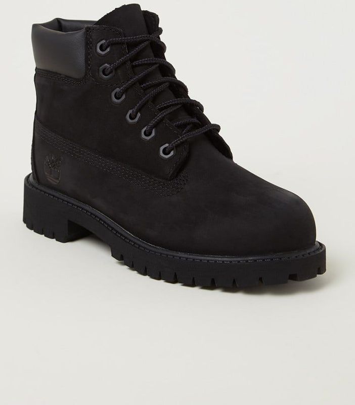Timberlandunisex voor kinderen. TB0128070011 6 Inch Premium Leren Laarsjes zwart (21), Leer, Plat, Veters, Casual, kinderkleding