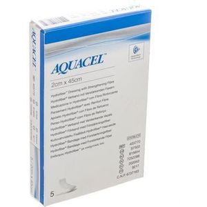 Aquacel Verband Hydrofiber + versterking 2x45cm 5  -  Convatec