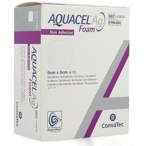 Aquacel Ag Foam - Steriele Wondverzorging - 5x5 Cm - 10 Stuks