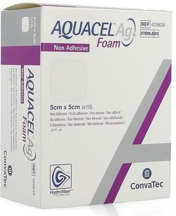 Aquacel Ag Foam - Steriele Wondverzorging - 5x5 Cm - 10 Stuks