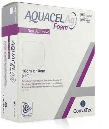 Convatec - Aquacel Ag Foam - Non Adhesief - 10X10Cm - 10 Stuks
