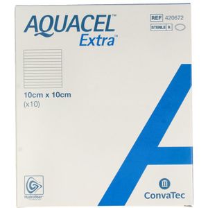 Aquacel Extra verband hydrofiber + versterking10 x 10cm  10 stuks