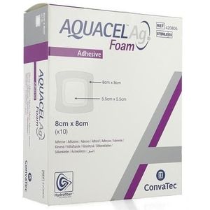 Convatec - Aquacel Ag Foam - Gaaskompressen - 8x8 cm - 10 stuks