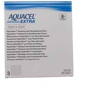 Aquacel Extra Verband Hydrofiber + versterk. 15x15cm 3  -  Convatec