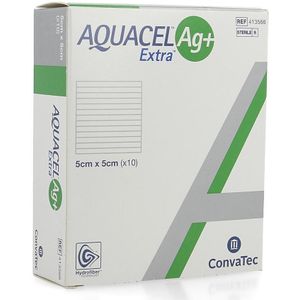 Aquacel AG+ - Extra Hydrofiber Wondverband - Steriel - 5x5cm - Zilverionen