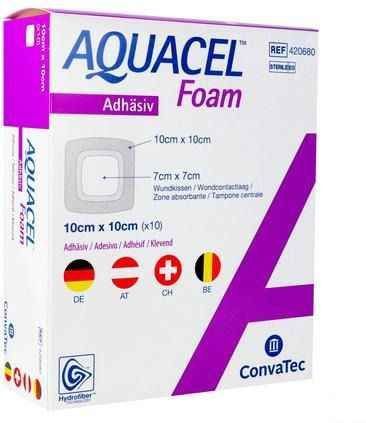 Convatec - Aquacel Schuimverb Adh Hydrofiber - 10,0 x 10,0 cm - 10 stuks