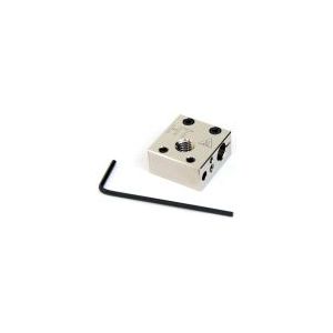 MicroSwiss - MK8 - Verwarmingsblok - Verchroomd Koper - Tot 500°C, Compatibel met Diverse Thermistors