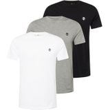 T-Shirt - Zwart/Wit/Grijs - Katoen - 3 Stuks