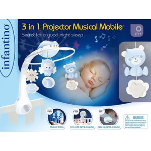 Infantino - WOM - Musical 3 in 1 projector mobiel blauw