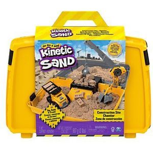 Kinetic Sand - Bouwplaats-speelset met kiepwagen kraan met sloopkogel emmer en 907 g natuurlijke speelzand