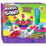 Kinetic Sand - Ultimate Sandisfying-set met 907 g roze geel en blauwgroen origineel kinetisch zand - met 10 vormen en gereedschappen - Sensorisch speelgoed