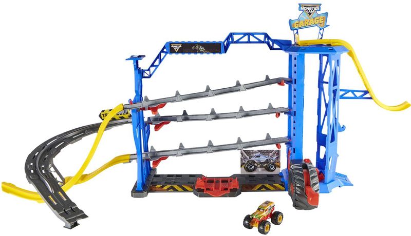 Monster Jam - Speelgoedgarage met Grave Digger - Licht en Geluid