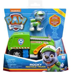 PAW Patrol - Rocky's Recycle Truck - speelgoedauto met speelfiguur - 80% gerecycled plastic - duurzaam speelgoed
