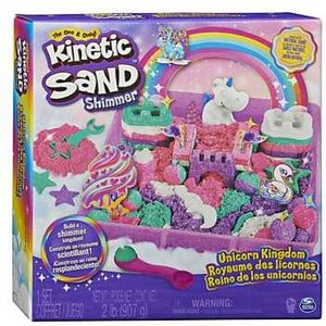 Kinetic Sand Magisch zand – koninkrijk van de eenhoorns 907 g + 8 vormen – creëer verschillende betoverende vormen met dit magische en kleurrijke zand zoals modelleermassa, speelgoed voor kinderen