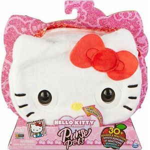 Purse Pets SANRIO - Hello Kitty – interactieve metgezel handtas formaat – Hello Kitty interactief dier, zeer zacht, wit en rood, knippert de ogen – geluiden en speelmodi – speelgoed voor kinderen