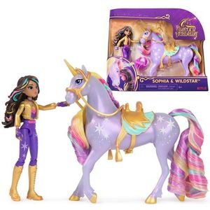 Unicorn Academy – Pop Sophia & Eenhoorn Wildstar - met 2 rijaccessoires en borstel - Speelfigurenset