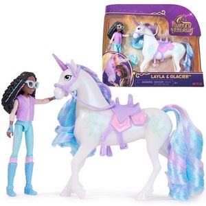 Unicorn Academy – Pop Layla & Eenhoorn Glacier - met 2 rijaccessoires en borstel - Speelfigurenset