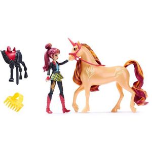 Unicorn Academy - Pop Valentina & Eenhoorn Cinder - met 2 rijaccessoires en borstel - Speelfigurenset