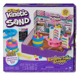 Kinetic Sand Magisch zand - Rainbow Cake SHOPPE - 680 g geel, roze, blauw en wit zand vanille geur - knutselset voor kinderen - sensorisch speelgoed - 6068029 - speelgoed voor kinderen vanaf 5 jaar