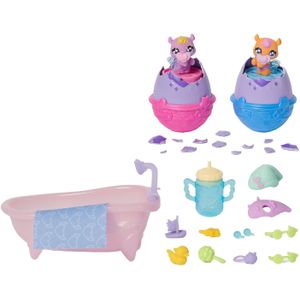 Hatchimals Alive - Maak een Plons Speelset met 15 accessoires - badkuip - 2 van kleur veranderende minifiguren in eieren die zelf uitkomen