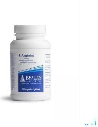 Biotics - L-Arginine - Capsules - 700 mg - 100 stuks