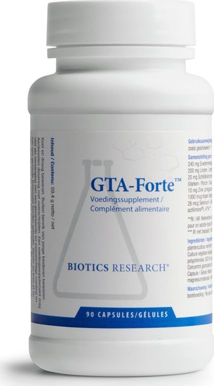 Biotics GTA-Forte Capsules - 90 Stuks - Voedingssupplement - Met Schildklierextract - Bevat Selenium, Koper en Zink