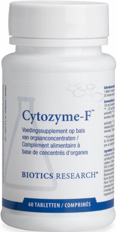 Biotics - Cytozyme-F - 60 Tabletten - Breedspectrum Orgaancomplex - Vrij van Virussen en Synthetische Hulpstoffen