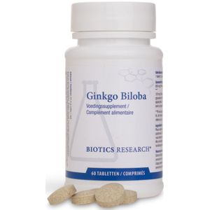 Biotics - Ginkgo Biloba - Kruidenpreparaat - 60 Tabletten - 24% Extract
