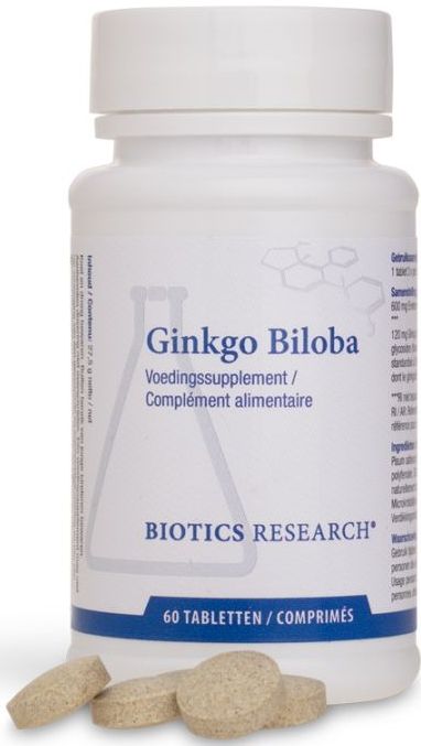 Biotics - Ginkgo Biloba - Kruidenpreparaat - 60 Tabletten - 24% Extract