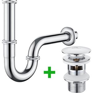 Design Sanitair Winkel | Afvoer set popup afvoer wand met sifon zwart brons met overloop - - Design Sanitair Winkel