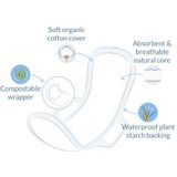 Natracare - Maandverband Ultra Pads Long - 10 Stuks - Kunststofvrij - Ongebleekt