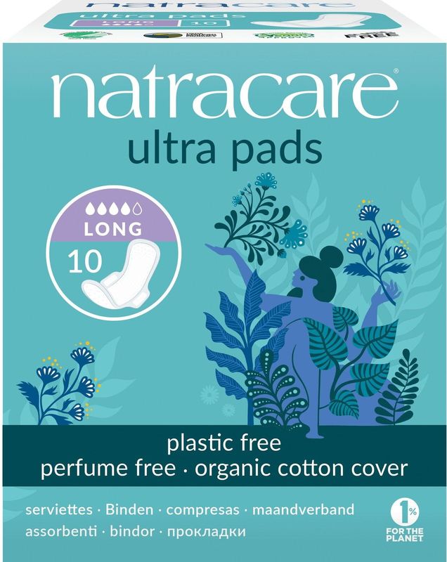 Natracare - Maandverband Ultra Pads Long - 10 Stuks - Kunststofvrij - Ongebleekt