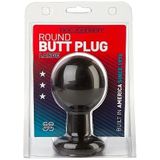 Round Butt Plug - Large - Black