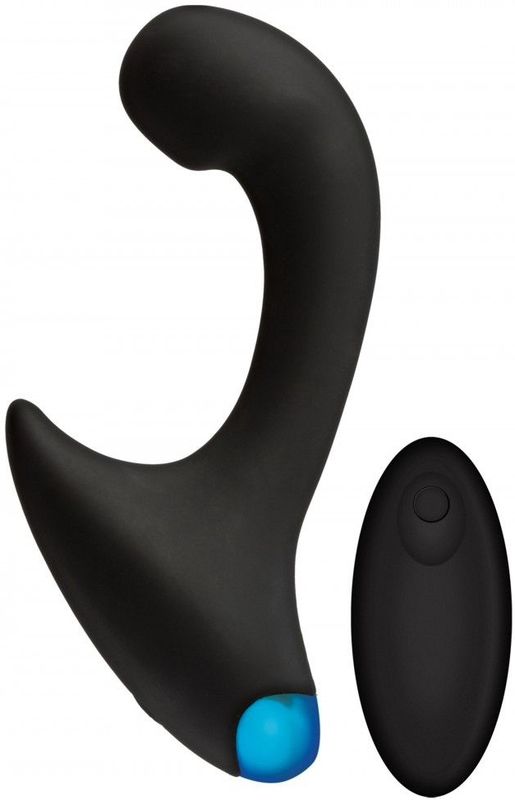 Vibrating P-Massager W/Remote-Black