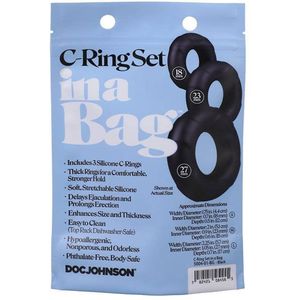 Dock Johnson - Silicone Cockring Set - Zwart