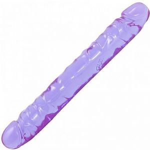 Doc Johnson Crystal Jellies dubbele dildo Jr. Double Dong paars - 30,23 cm