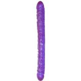 Doc Johnson Crystal Jellies dubbele dildo Double Dong paars - 45,47 cm