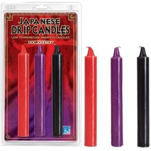 Japanese Drip Candles Set Red Black Purple