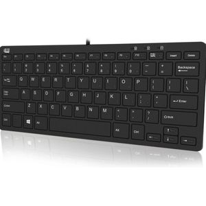 Adesso AKB-510HB - Mini toetsenbord zonder numeriek gedeelte - Inclusief USB hub - 28,6 x 12,1 x 1,8 cm