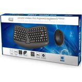 Adesso WKB-1150CB RF Draadloos QWERTY zwart toetsenbord en Muis