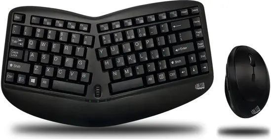 Adesso WKB-1150CB RF Draadloos QWERTY zwart toetsenbord en Muis